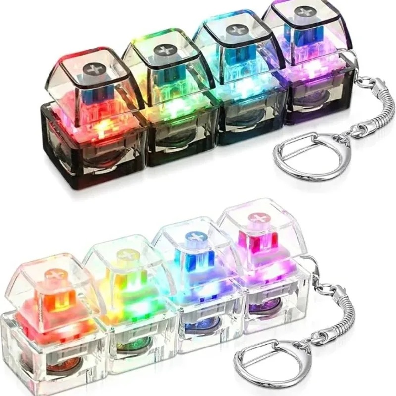 Electronics Gadgets For Kids - พวงกุญแจคีย์บอร์ด LED ของเล่นคลายเครียดแบบคริสตัล ของเล่นสัมผัสเพื่อบรรเทนความเครียด พวงกุญแจคีย์บอร์ด ของเล่นคลายเครียดสำหรับผู้ใหญ่และเด็ก*