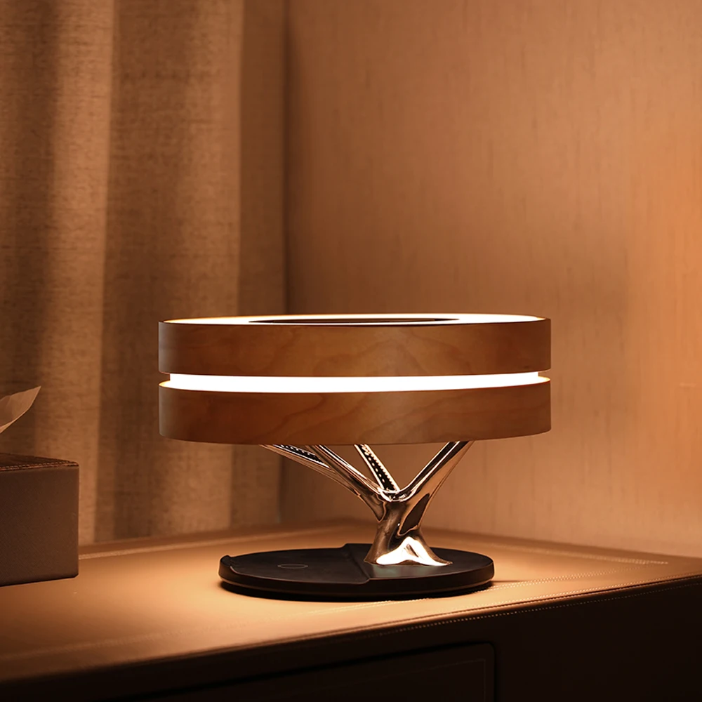 Smart Electronics Gadgets For Home - ที่ชาร์จแบบไร้สายโคมไฟและลำโพงบลูทูธ LED ข้างเตียงอุปกรณ์สำหรับห้องนอนสมาร์ทโฮมขายดี lampu tidur โคมไฟอ่านหนังสือสร้างบรรยากาศ