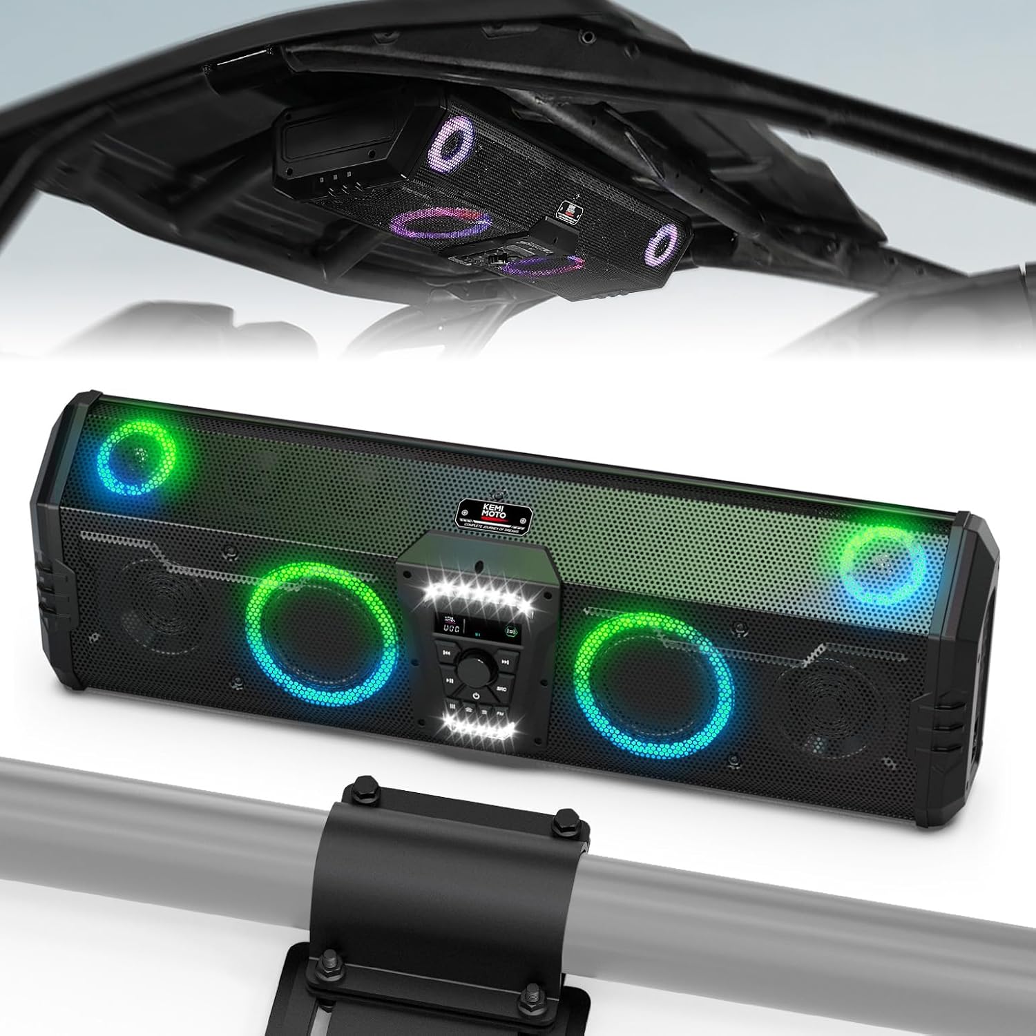 Bluetooth Speaker Waterproof - KEMIMOTO UTV 800w ลำโพงบลูทูธเสียงเบสที่หนักแน่นระบบวิทยุ FM ใช้งานร่วมกับโพลาริส