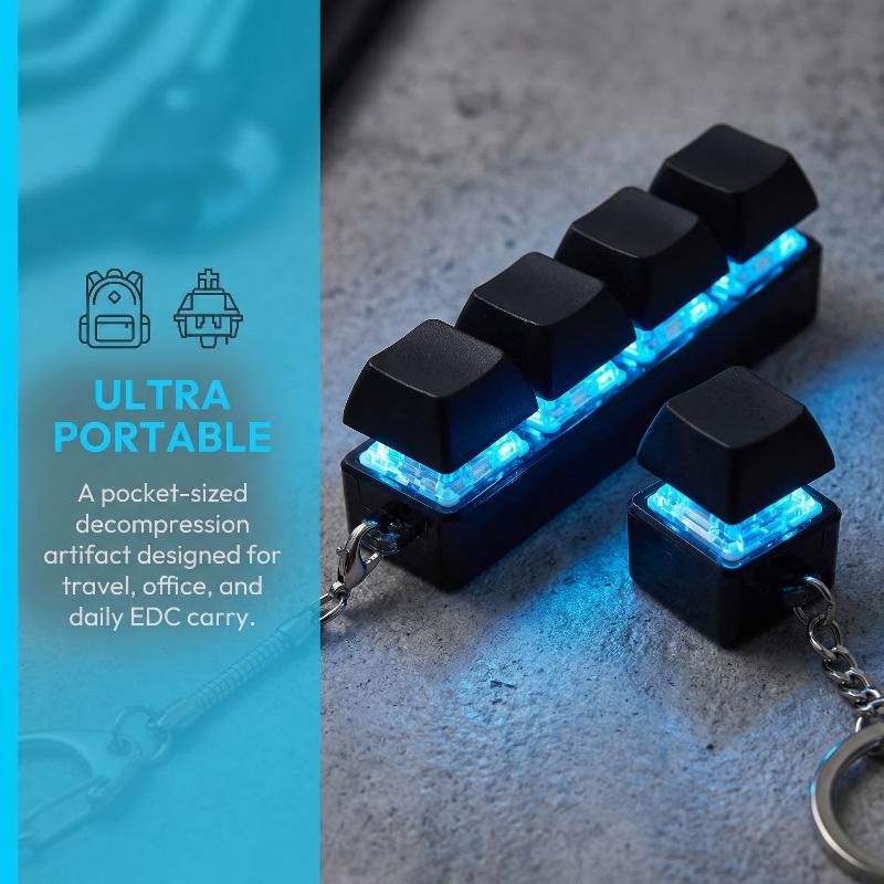 Electronics Gadgets For Kids - ของเล่นพวงกุญแจแบบกดปุ่ม 4 ปุ่ม พร้อมไฟ LED บรรเทาความเครียด