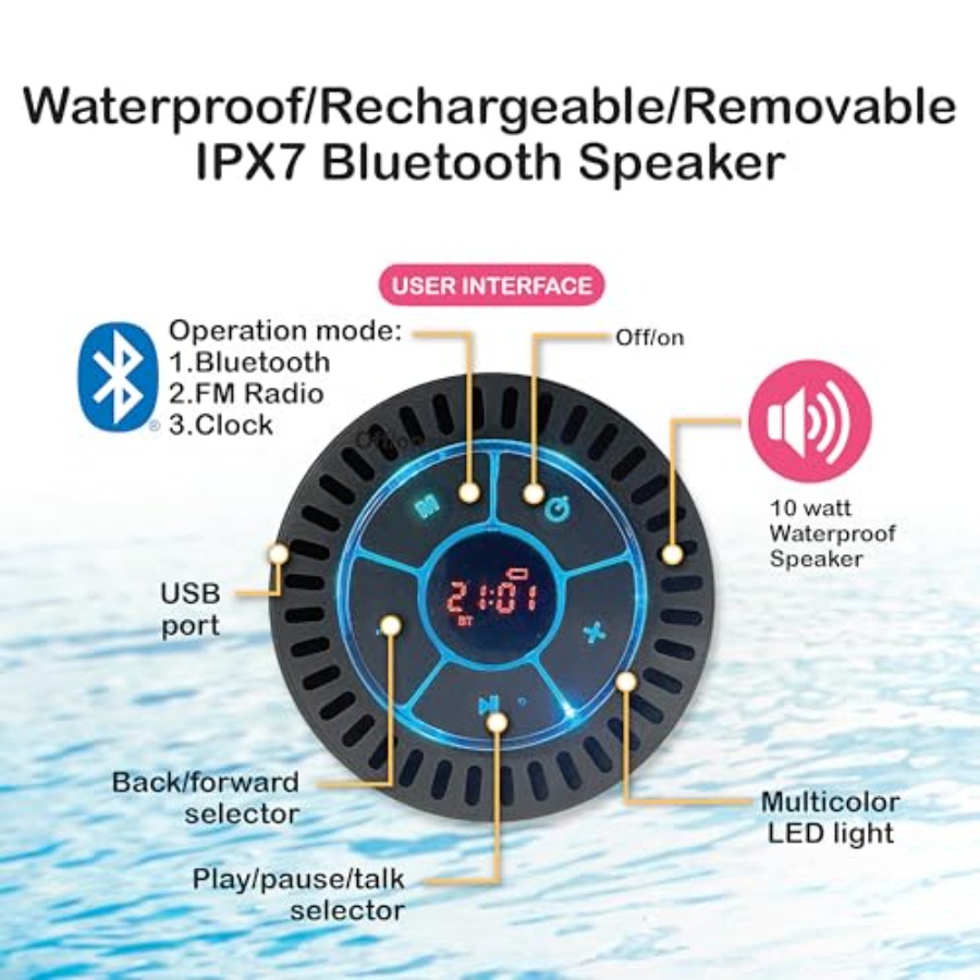 เก้าอี้ลอยน้ำเป่าลมพร้อมลำโพงบ - Bluetooth Speaker Waterproof บทวิจารณ์และราคา